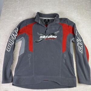 Men's Ski-Doo Team‎ Medium 1/4 Zip Fleece Sweatshirt Snowmobile Riding Pullover